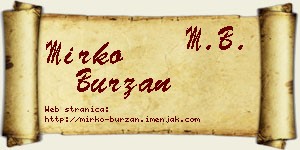 Mirko Burzan vizit kartica